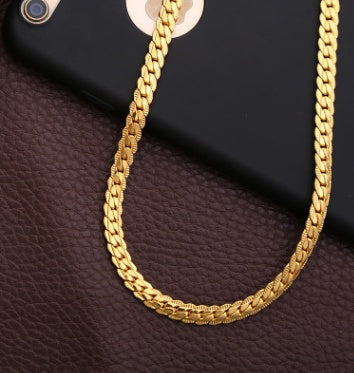 Snake-chain Gold Metal Necklace