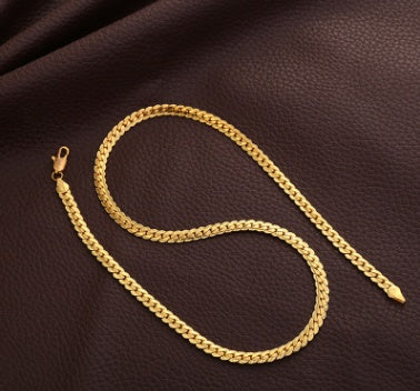 Snake-chain Gold Metal Necklace