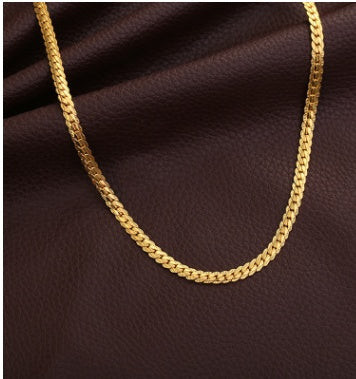 Snake-chain Gold Metal Necklace