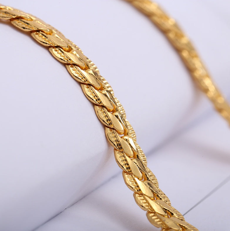 Snake-chain Gold Metal Necklace