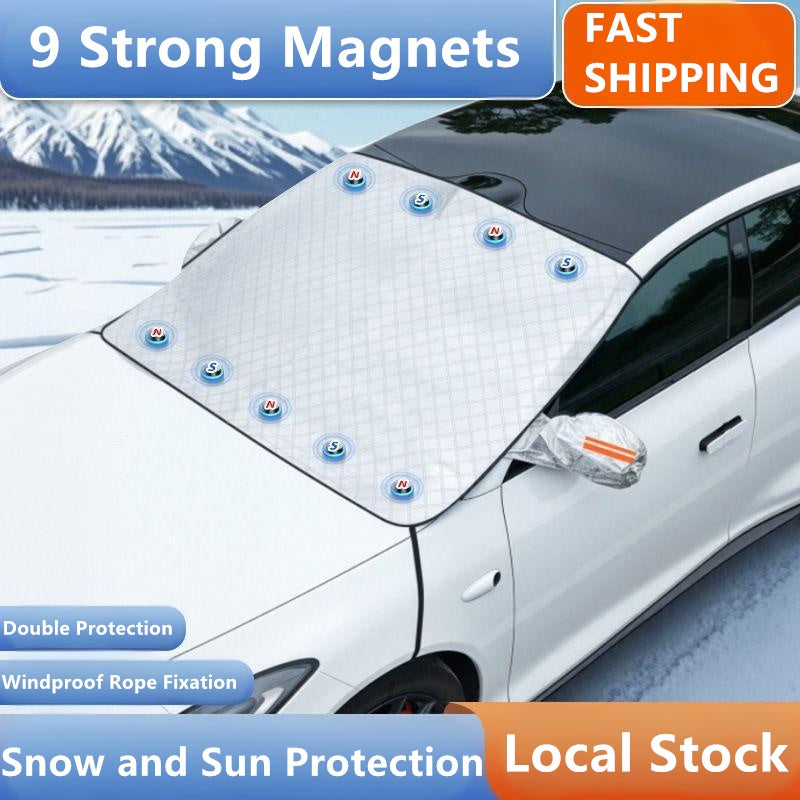Magnetic Car Windshield Frost Ice Snow Cover Mirror Protector With Hook