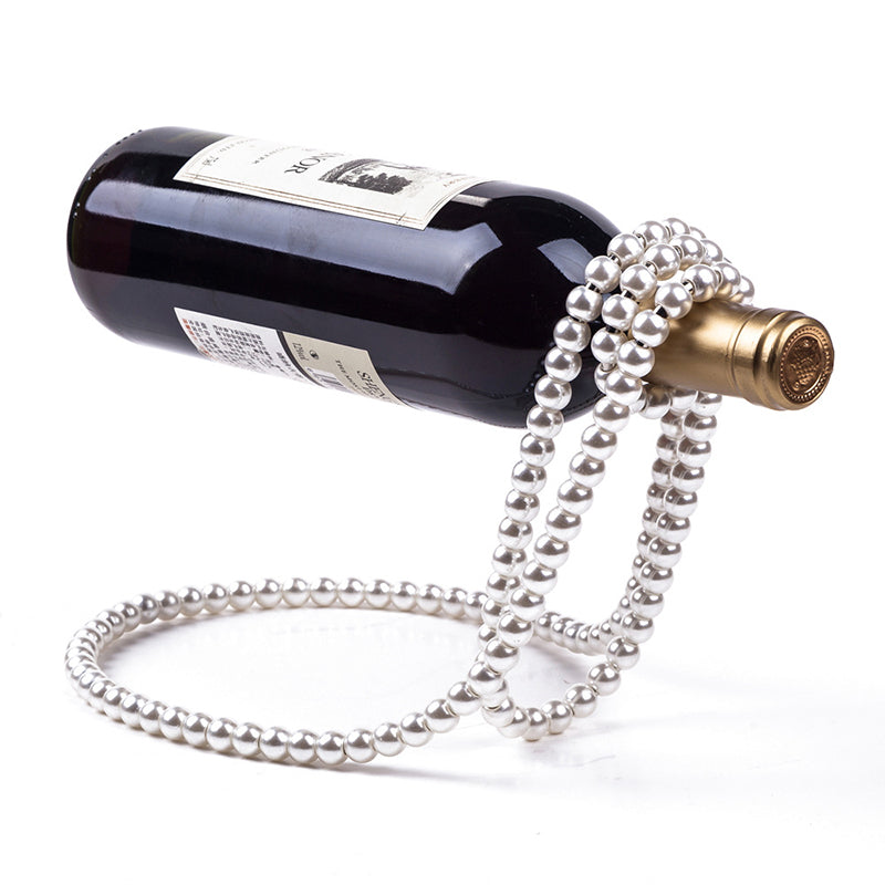 Pearl Necklace Stainless Steel Novelty Bottle Holder/Pedestal/Clamp for Champagne, Whisky & Wine