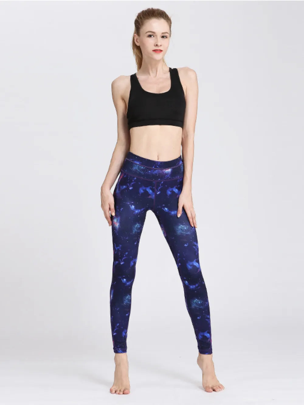 Printed Active High-Rise Waist Leggings