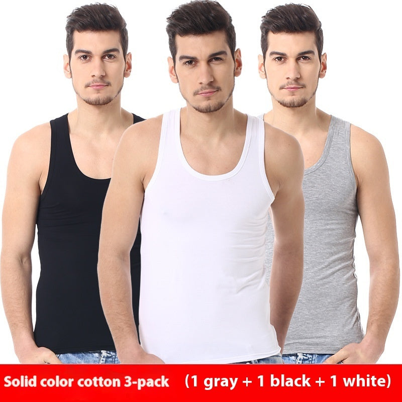 3 Pack Men's Solid Colour Vest