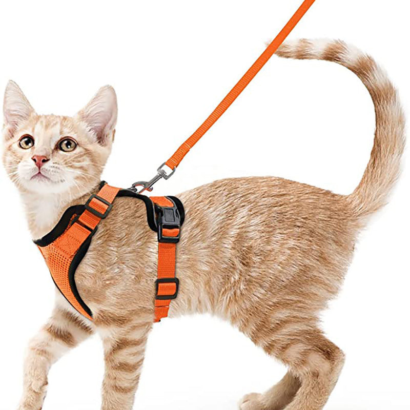 Cat Harness and Leash with Easy Control, Escape-Proof - Soft Adjustable Vest Harness for Walking Cats