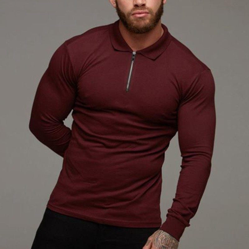 Long-Sleeve Zip Polo Shirt