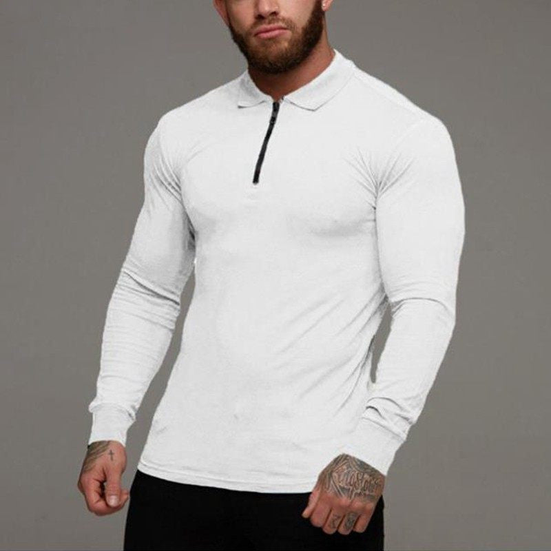 Long-Sleeve Zip Polo Shirt