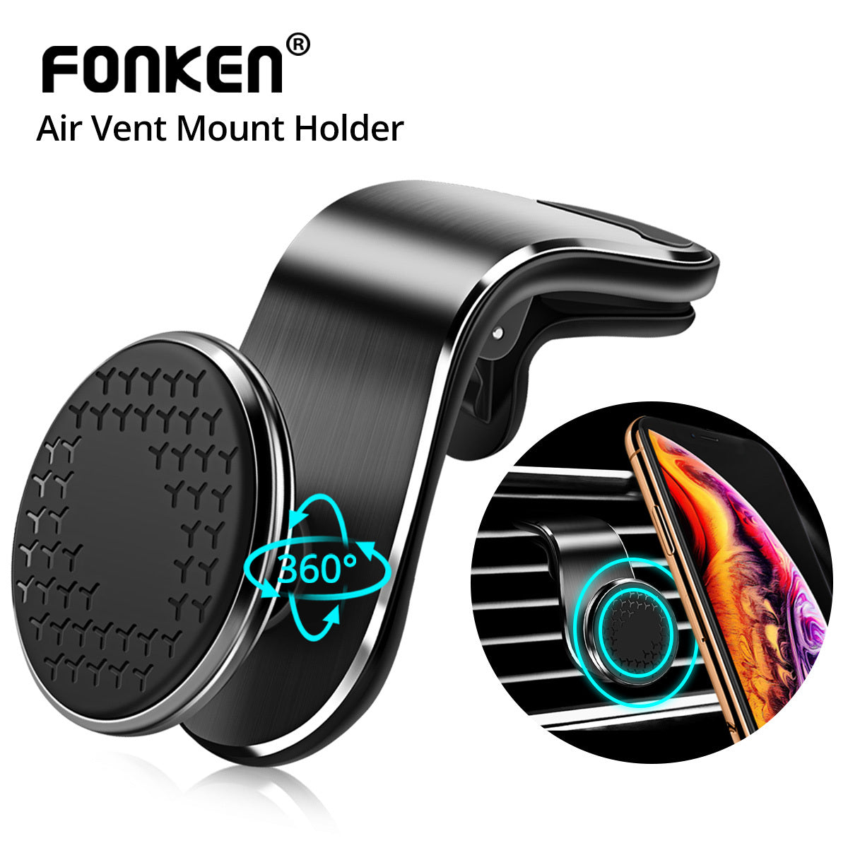 Magnetic Air Vent Car Phone Holder with 360 Rotation