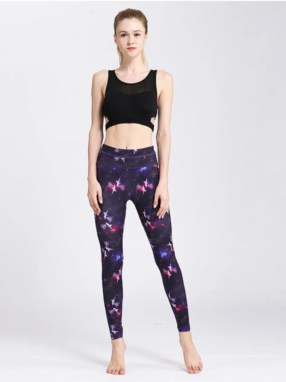 Printed Active High-Rise Waist Leggings
