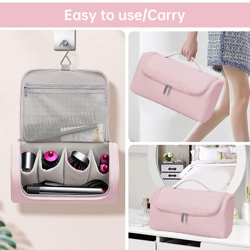 Large Hair Dryer Organiser Bag | PU Leather, Waterproof, Double-Layer & Non-Slip Interior for Travel, Salon & Home | Perfect for Dyson, GHD & Shark