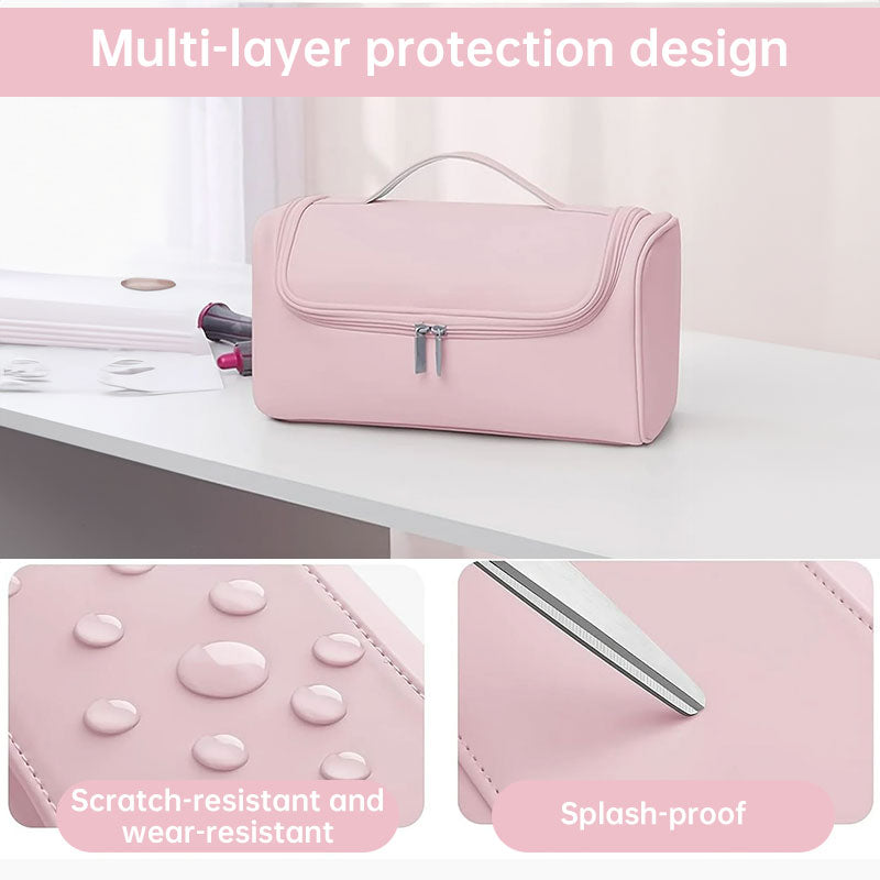 Large Hair Dryer Organiser Bag | PU Leather, Waterproof, Double-Layer & Non-Slip Interior for Travel, Salon & Home | Perfect for Dyson, GHD & Shark