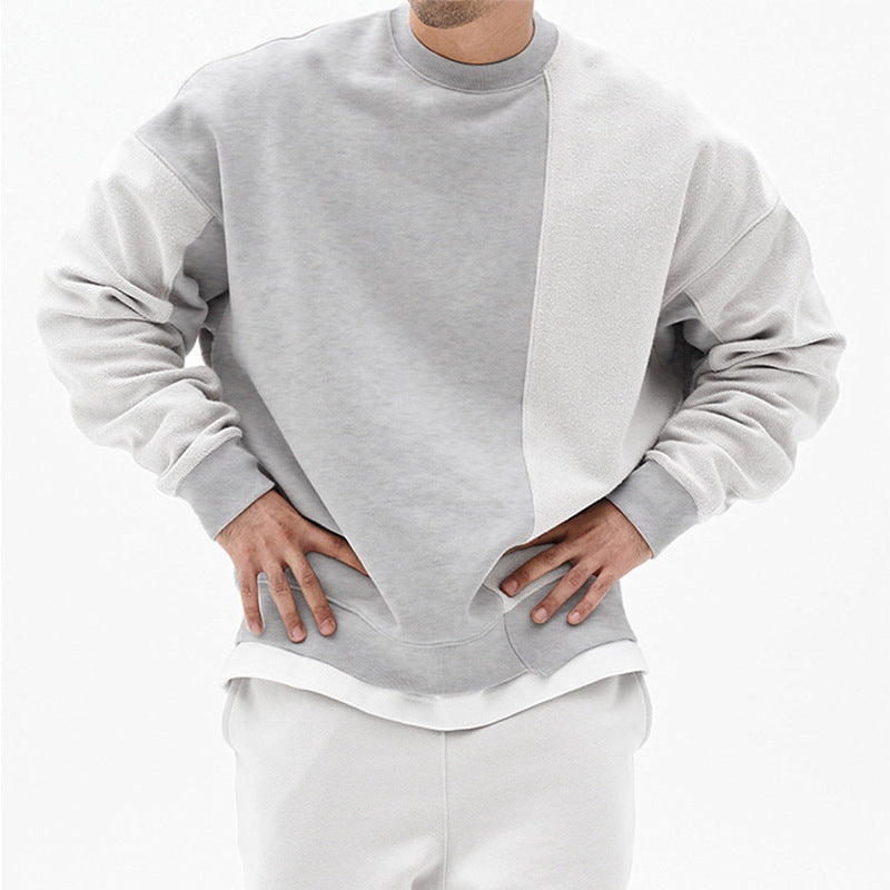 Loose-fit Panelled Crew Sweater
