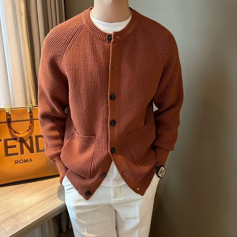 Crew-neck Cardigan