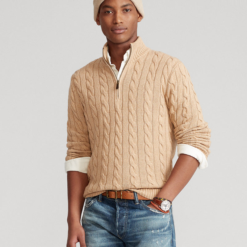 Cable-knit 1/4 Zip Jumper