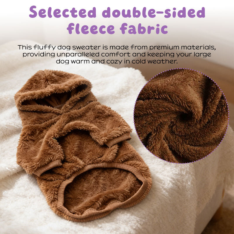 Warm Winter Dog Hoodie - Fleece-Lined Outdoor Dog Coat for Medium & Large Breeds