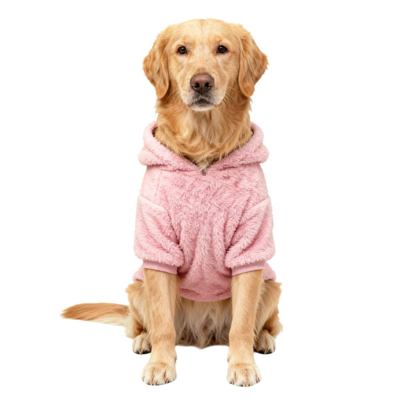 Warm Winter Dog Hoodie - Fleece-Lined Outdoor Dog Coat for Medium & Large Breeds
