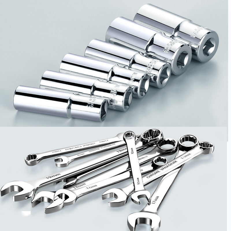 46-Piece Auto repair tool ratchet quick socket wrench set