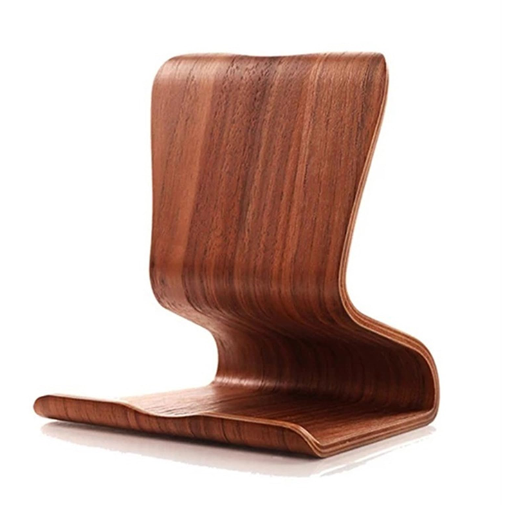 One-piece moulded wooden tablet and phone stand