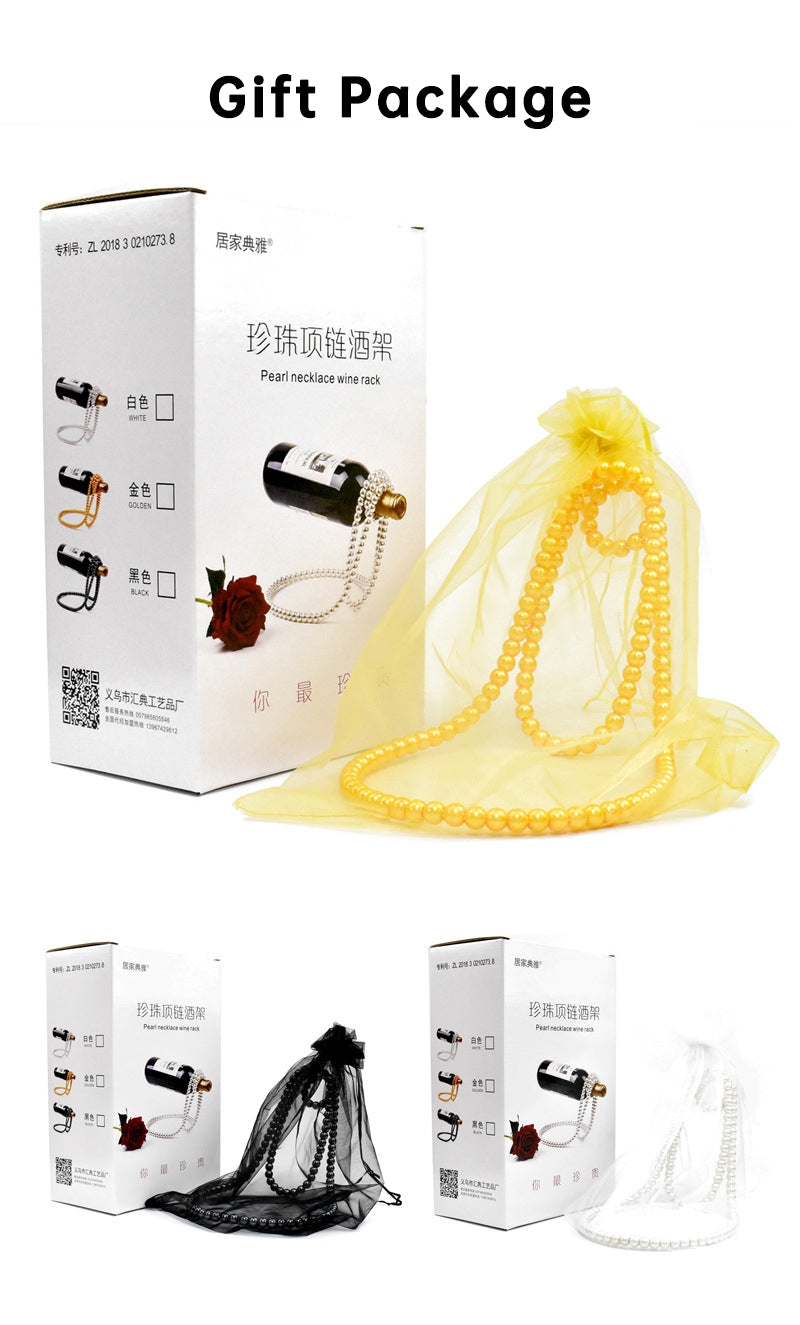 Pearl Necklace Stainless Steel Novelty Bottle Holder/Pedestal/Clamp for Champagne, Whisky & Wine