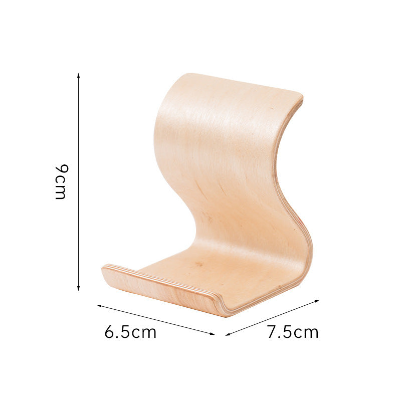 Simple Desktop Mobile Phone Stand Portable Wooden Lazy Bracket Holder