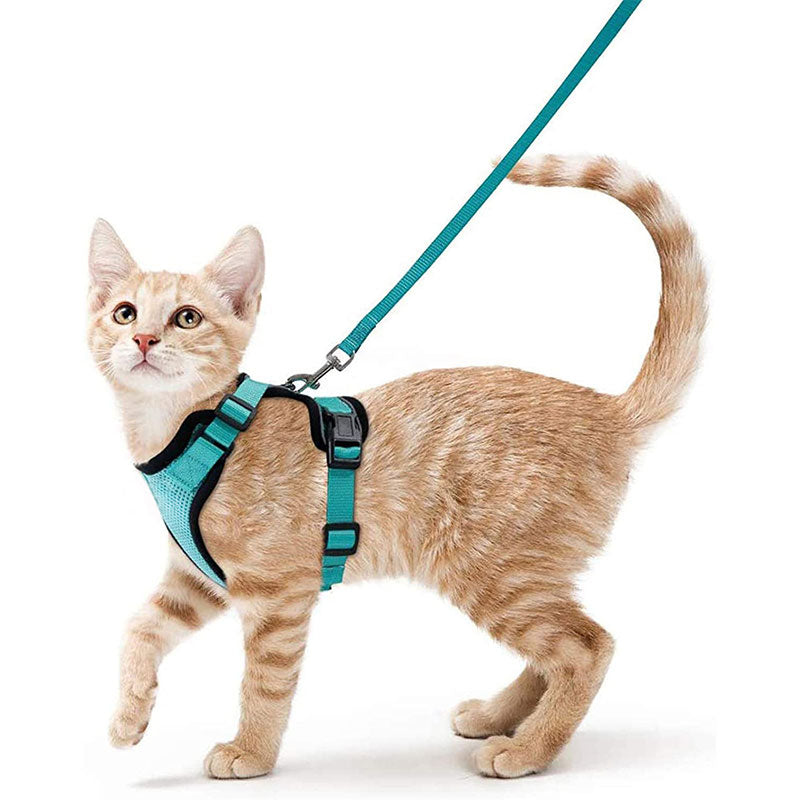 Cat Harness and Leash with Easy Control, Escape-Proof - Soft Adjustable Vest Harness for Walking Cats