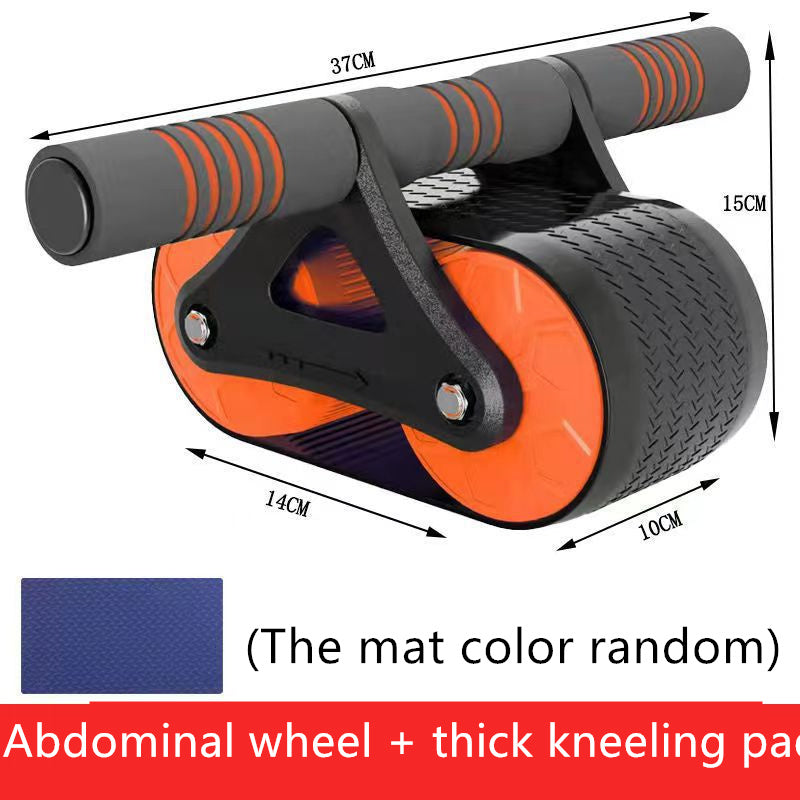 Home Abdominal Double-Wheel Exercise Roller with Kneeling Mat
