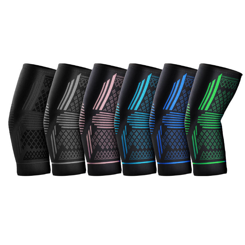 Sports elbow knitted protection with four-way elastic stretch