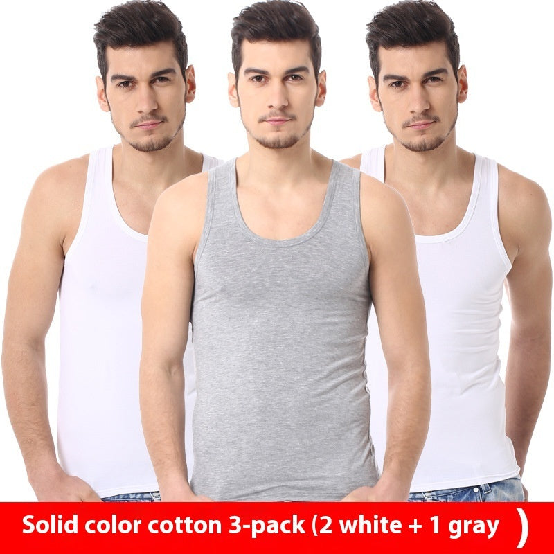 3 Pack Men's Solid Colour Vest