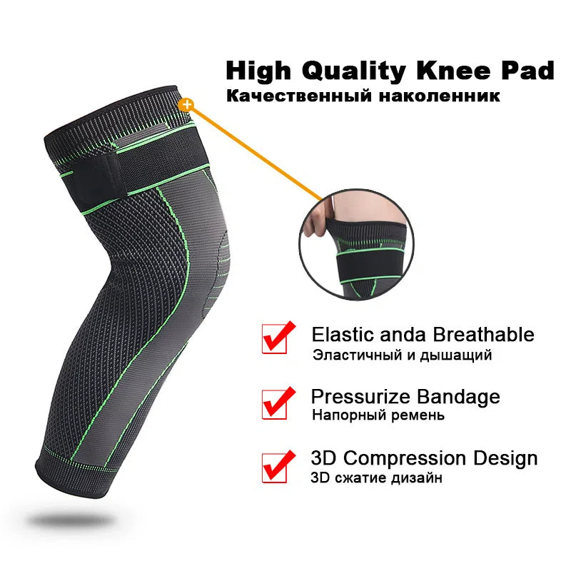 Knitted Strap Compression Exercise Extended Knee Protector