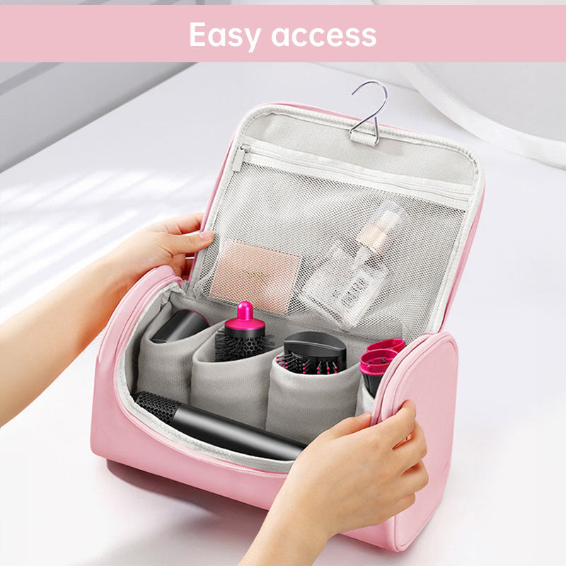 Large Hair Dryer Organiser Bag | PU Leather, Waterproof, Double-Layer & Non-Slip Interior for Travel, Salon & Home | Perfect for Dyson, GHD & Shark