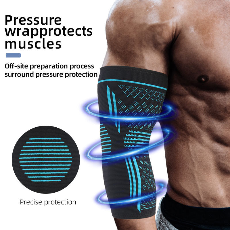 Sports elbow knitted protection with four-way elastic stretch