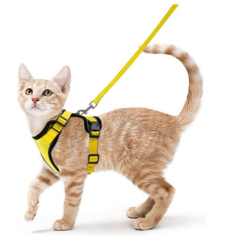Cat Harness and Leash with Easy Control, Escape-Proof - Soft Adjustable Vest Harness for Walking Cats