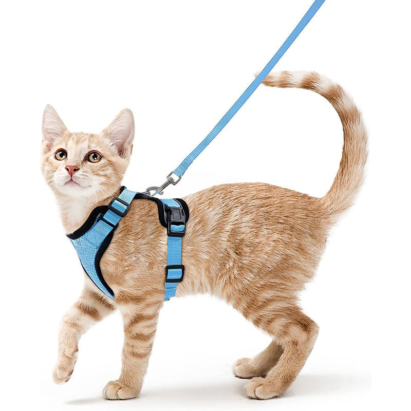 Cat Harness and Leash with Easy Control, Escape-Proof - Soft Adjustable Vest Harness for Walking Cats