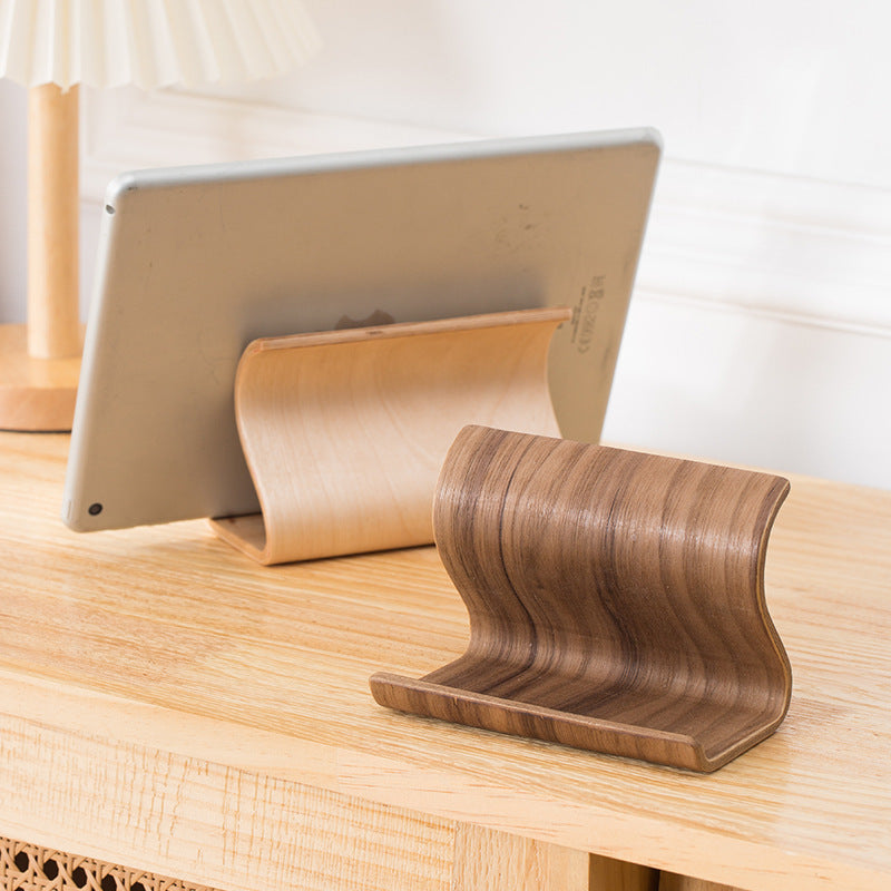 Simple Desktop Mobile Phone Stand Portable Wooden Lazy Bracket Holder