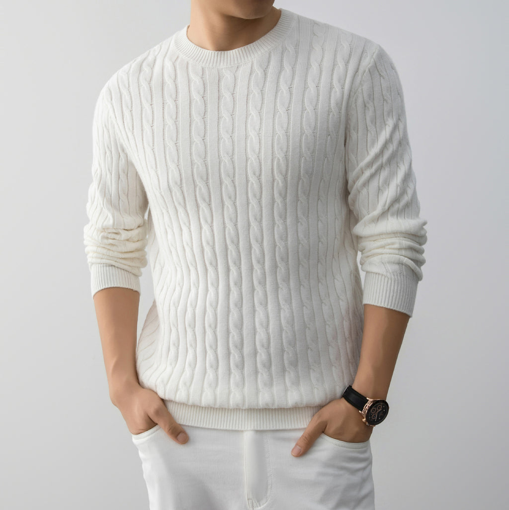Jacquard Relaxed Cable Knit Sweater
