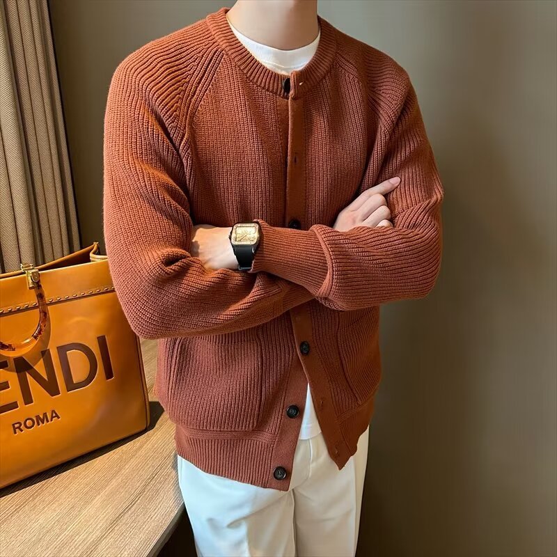 Crew-neck Cardigan