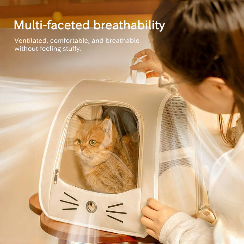 Pet Carrier Backpack, Travel Bag for Small Cats, Rabbits and Dogs, Breathable Mesh Car & Outdoor Carrier