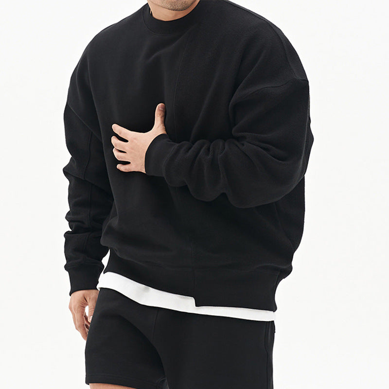 Loose-fit Panelled Crew Sweater