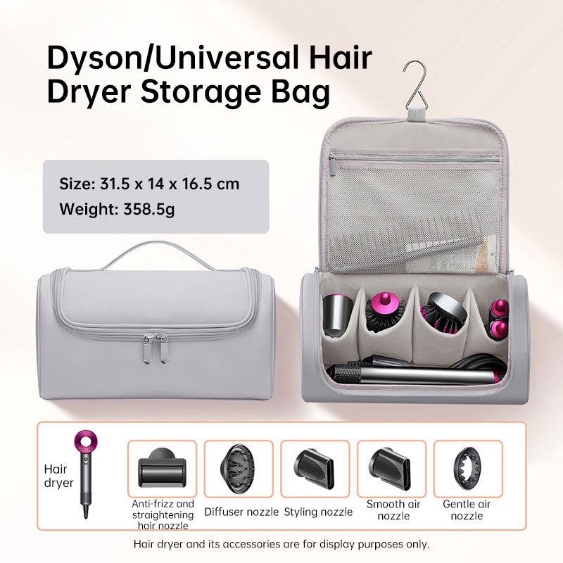 Large Hair Dryer Organiser Bag | PU Leather, Waterproof, Double-Layer & Non-Slip Interior for Travel, Salon & Home | Perfect for Dyson, GHD & Shark