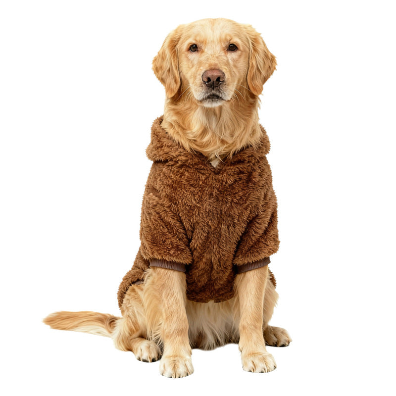 Warm Winter Dog Hoodie - Fleece-Lined Outdoor Dog Coat for Medium & Large Breeds