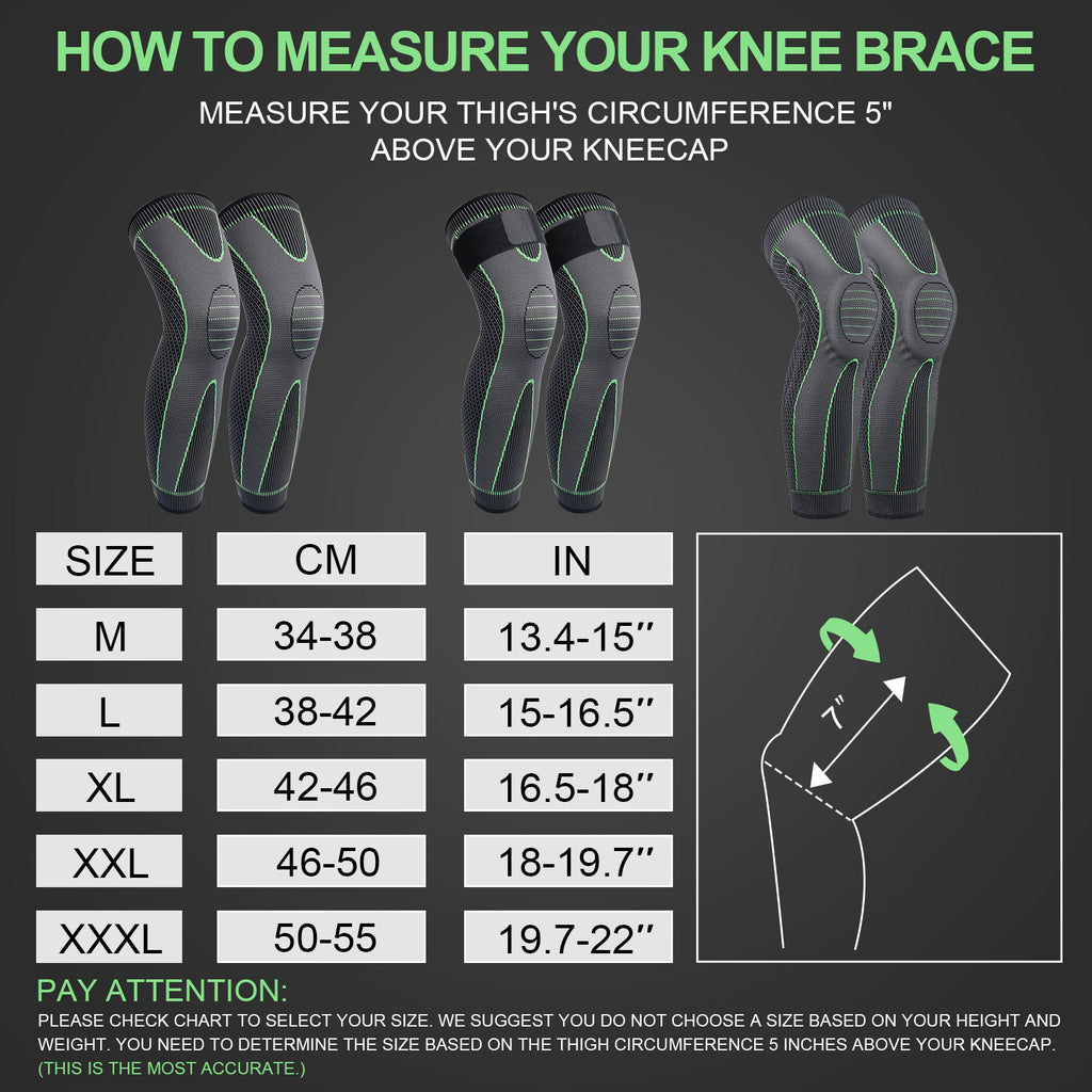 Knitted Strap Compression Exercise Extended Knee Protector