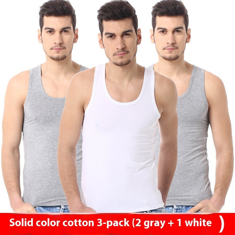 3 Pack Men's Solid Colour Vest