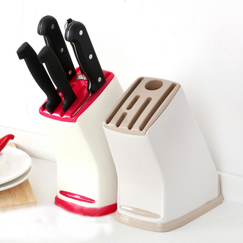 Kitchen Multifunctional Plastic Knife Holder Storage Rack With Draining