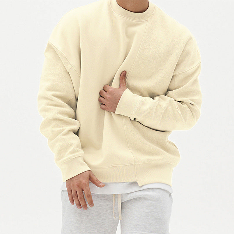 Loose-fit Panelled Crew Sweater