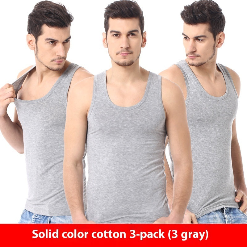 3 Pack Men's Solid Colour Vest