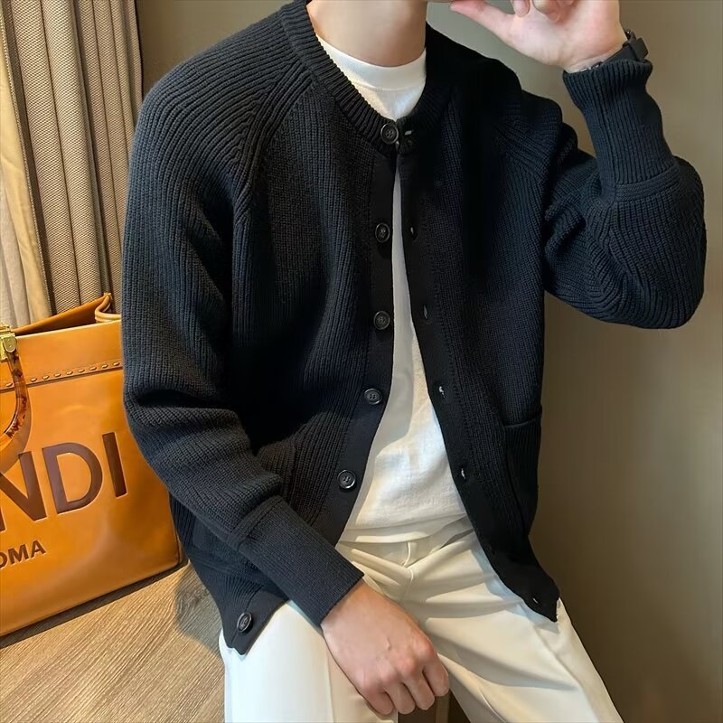 Crew-neck Cardigan