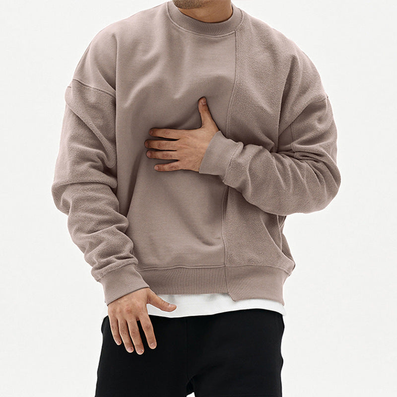Loose-fit Panelled Crew Sweater