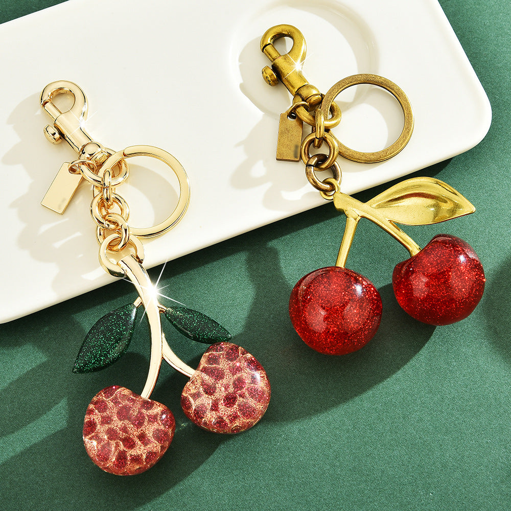 Cherry keychain bag pendant