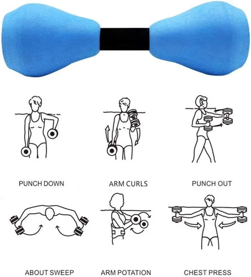 Water Dumbells Aquatic Exercise Pool Fitness Equipment Blue Foam Water Aerobic Exercise Fitness Equipment