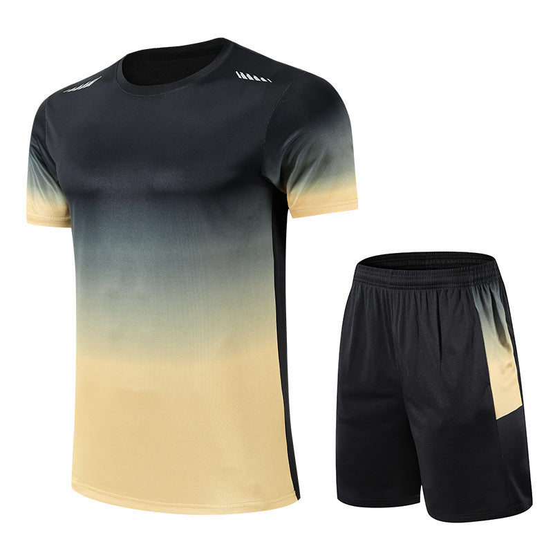 Men’s Poly Gradient Training T-Shirt & Short Set